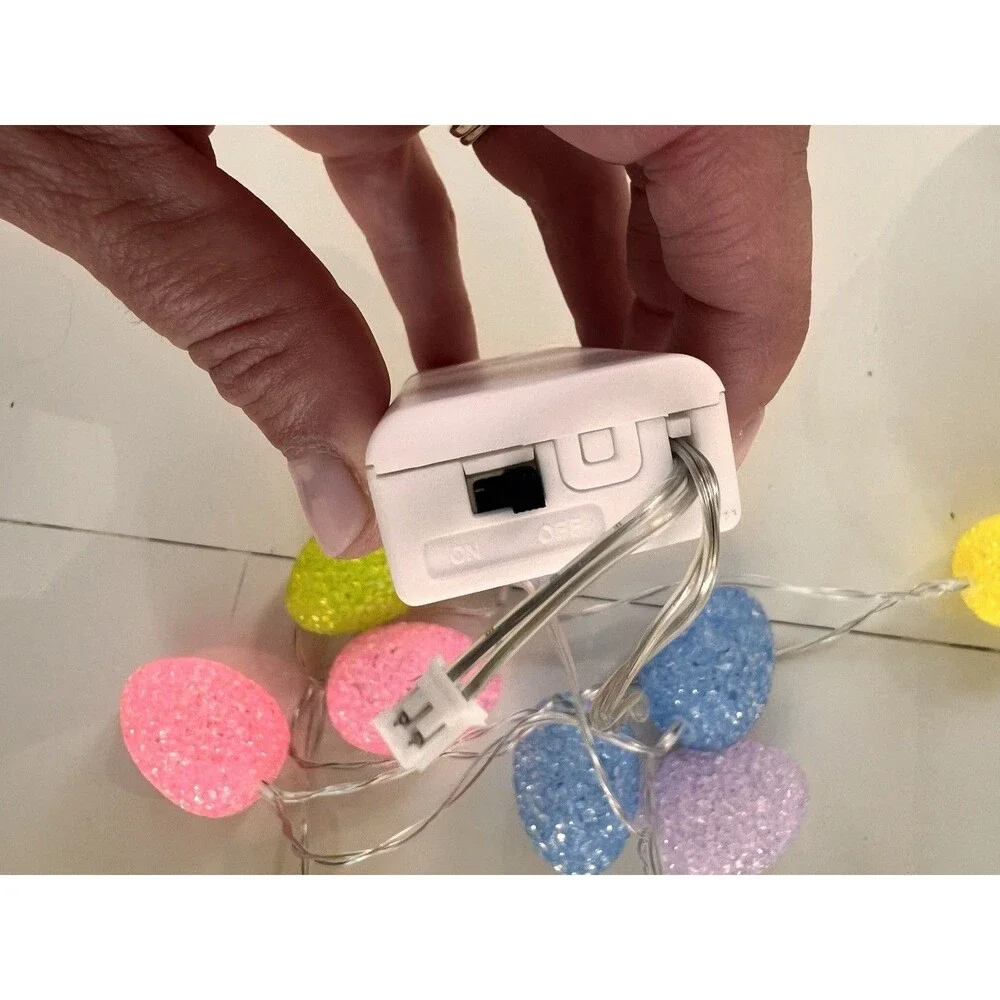 Set of 10 Pastel Colored Easter Egg Spring Holiday Light Battery Operated Unused